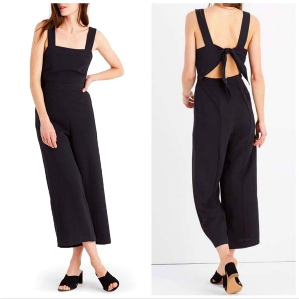 NWOT Madewell Apron Bow Back Jumpsuit Wide Leg 4